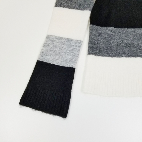 Express Mock Neck Color Block Striped Sweater - Picture 4 of 6